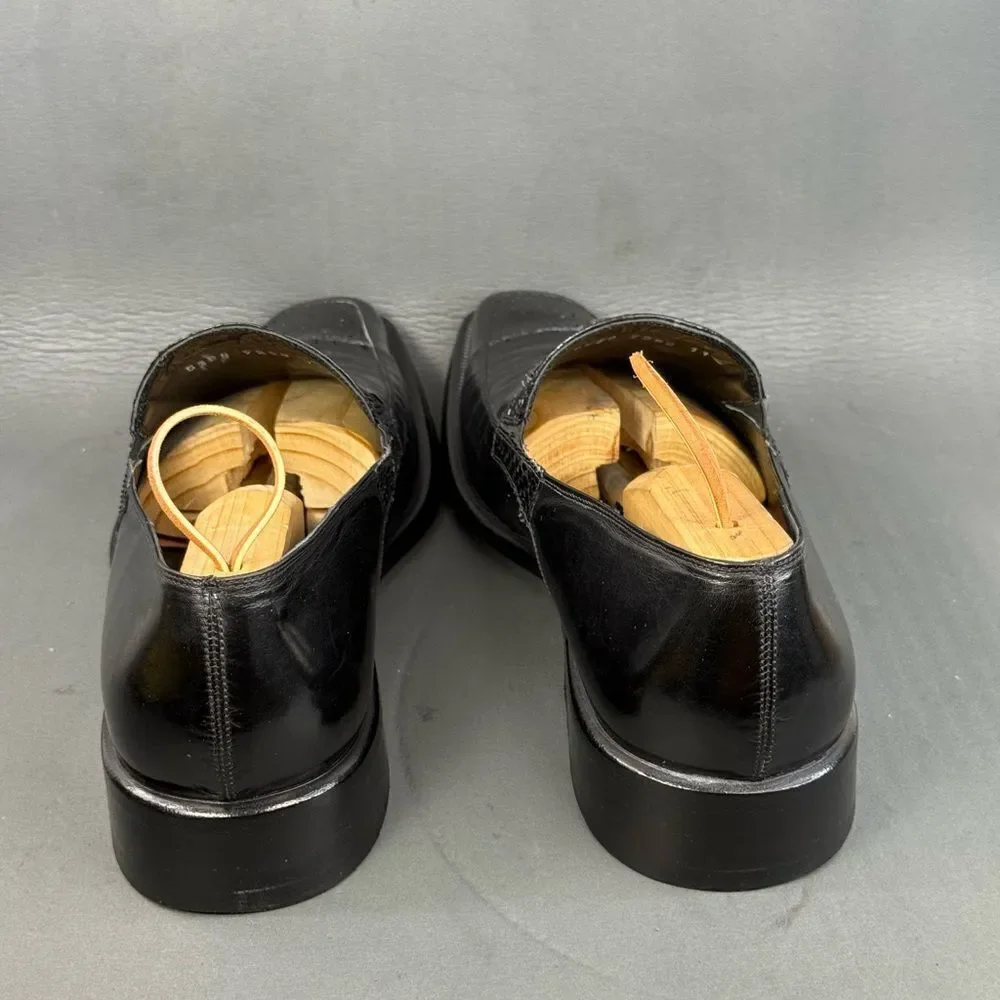 Vittorio Virgili Men’s Size 11 Black Leather Loafers – Made in Italy Slip-On